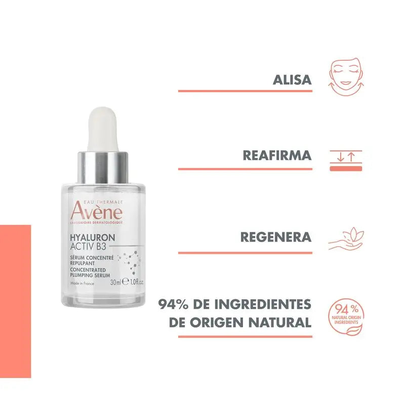 Avène Hyaluron Activ B3 -tiivistetty, volyymia lisäävä ryppyjä ehkäisevä seerumi 30 ml