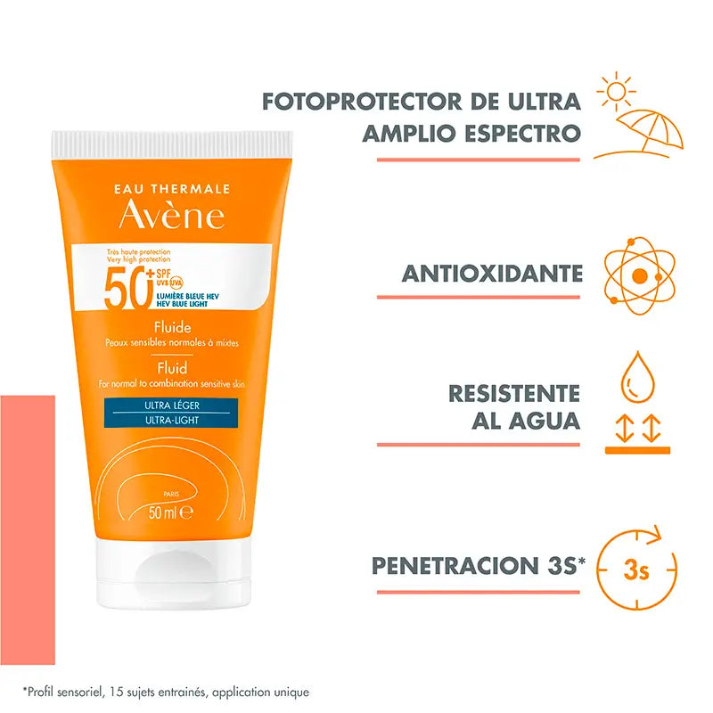 Avène Solar Fluido SPF50+ 50 ml