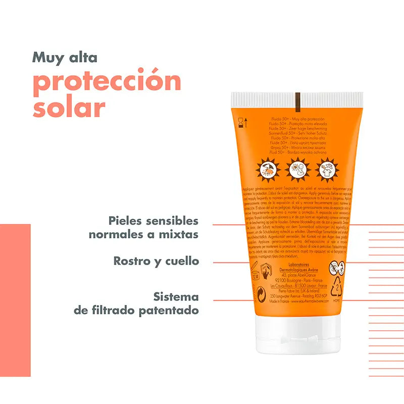 Avène Solar Fluido SPF50+ 50 ml