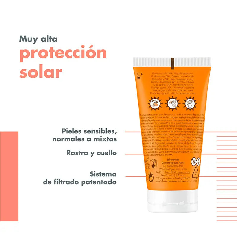Avène Solar Fluido SPF50+, sävy 50 ml