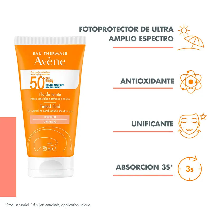 Avène Solar Fluido SPF50+, sävy 50 ml