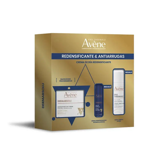 Avène Pack DermAbsolu Tiivistävä päivävoide + lahjana 50 ml:n termovesipullo ja 10 ml:n yövoide