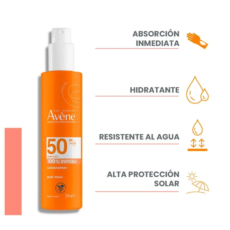 Avène Solar Invisible -vartalospray SPF50+ 200 ml