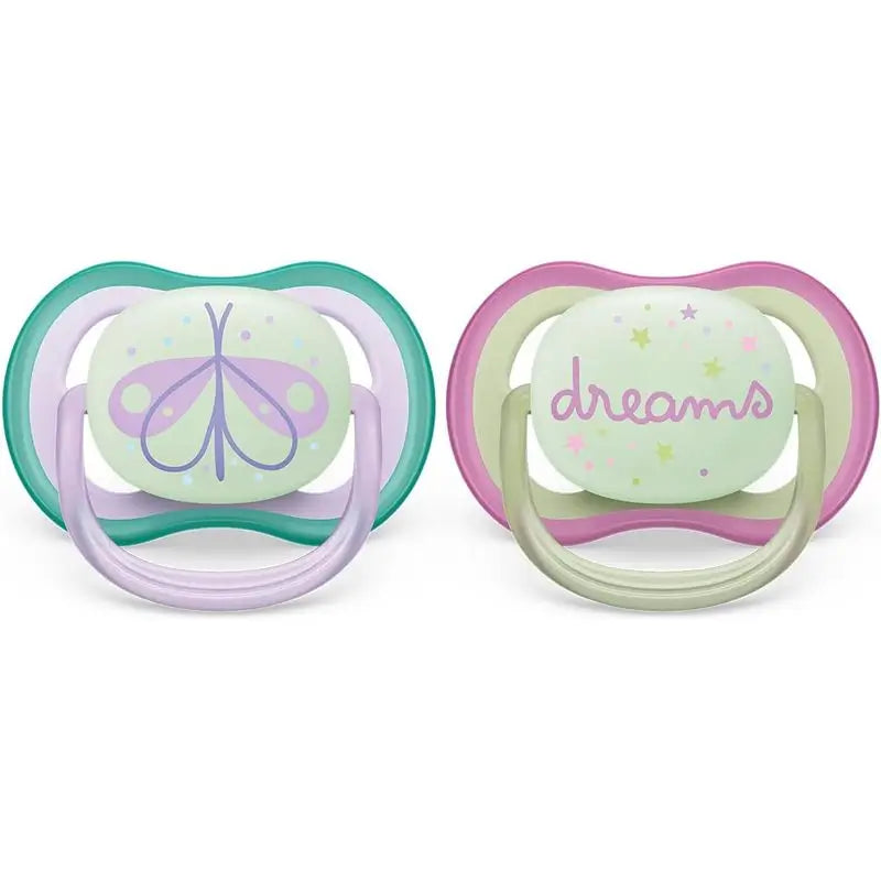 Avent Ultra Air Pacifiers 0-6 Months Girl - Nocturne , 2 pieces