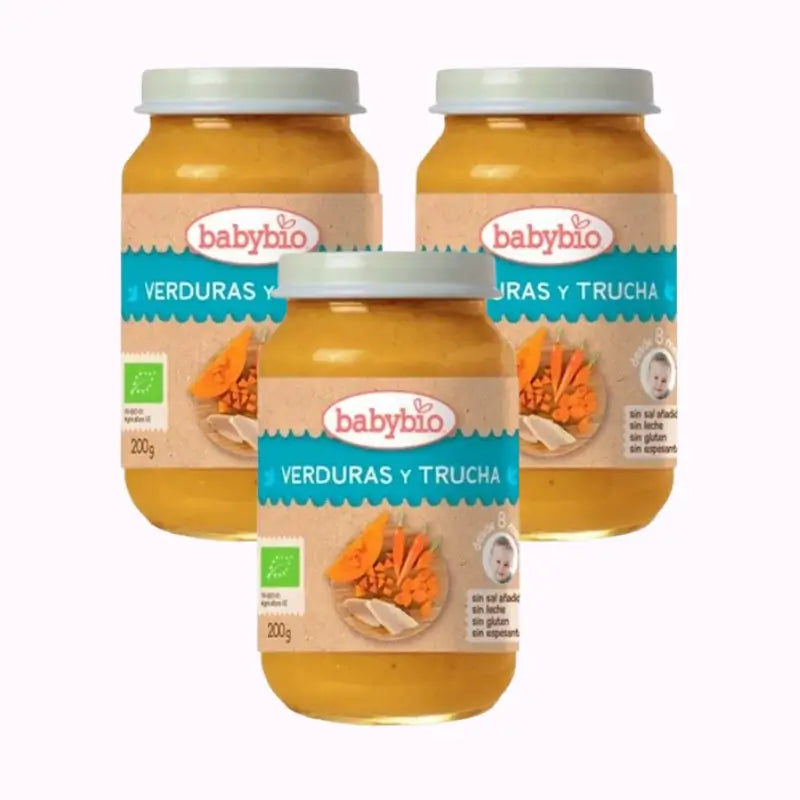 Babybio Traditional Trout Menu, Pack 3 x 200 grams