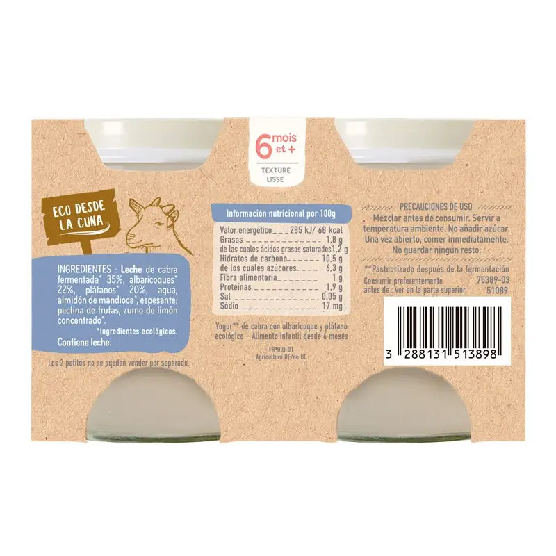 Babybio Aprikoosi-banaani-jogurtti – 2 x 130 g