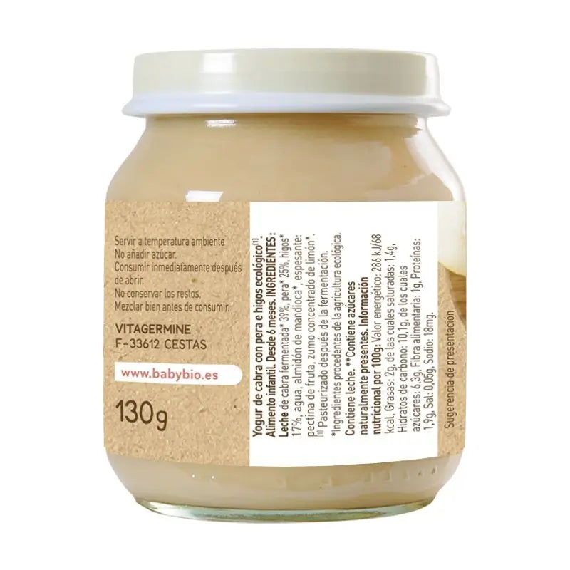 Babybio-vuohenjogurtti, jossa on persikkaa ja viikunaa, 130 g