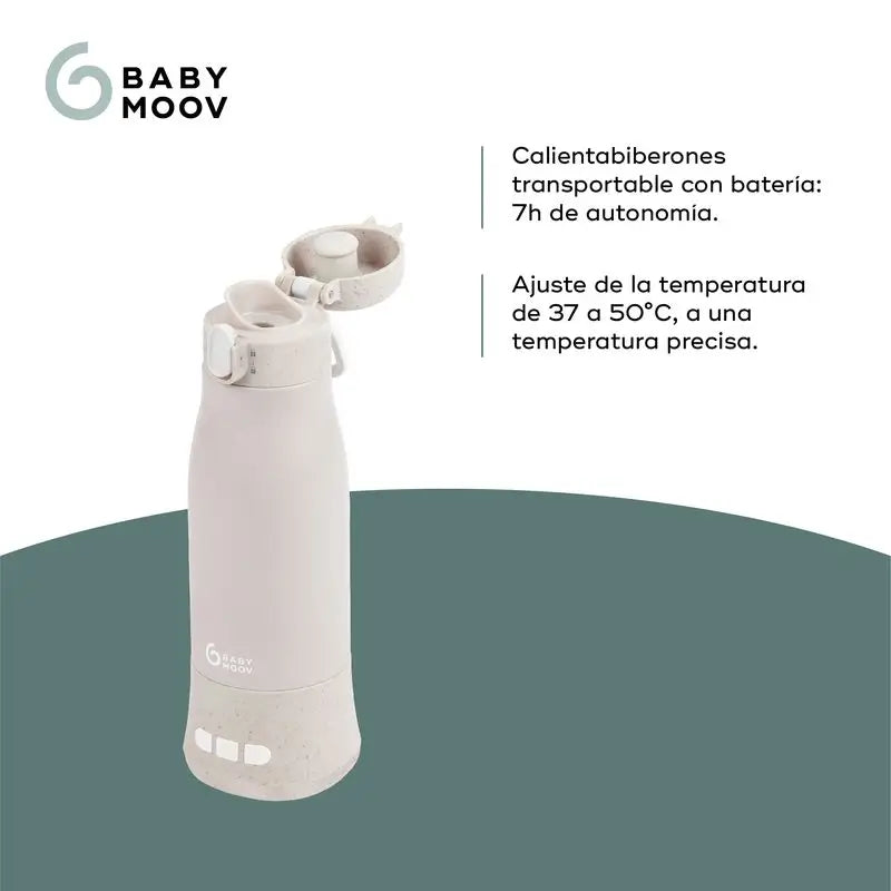 Babymoov: Kannettava, akkukäyttöinen tuttipullojen lämmitin Moov & Feed, Mineral Beige