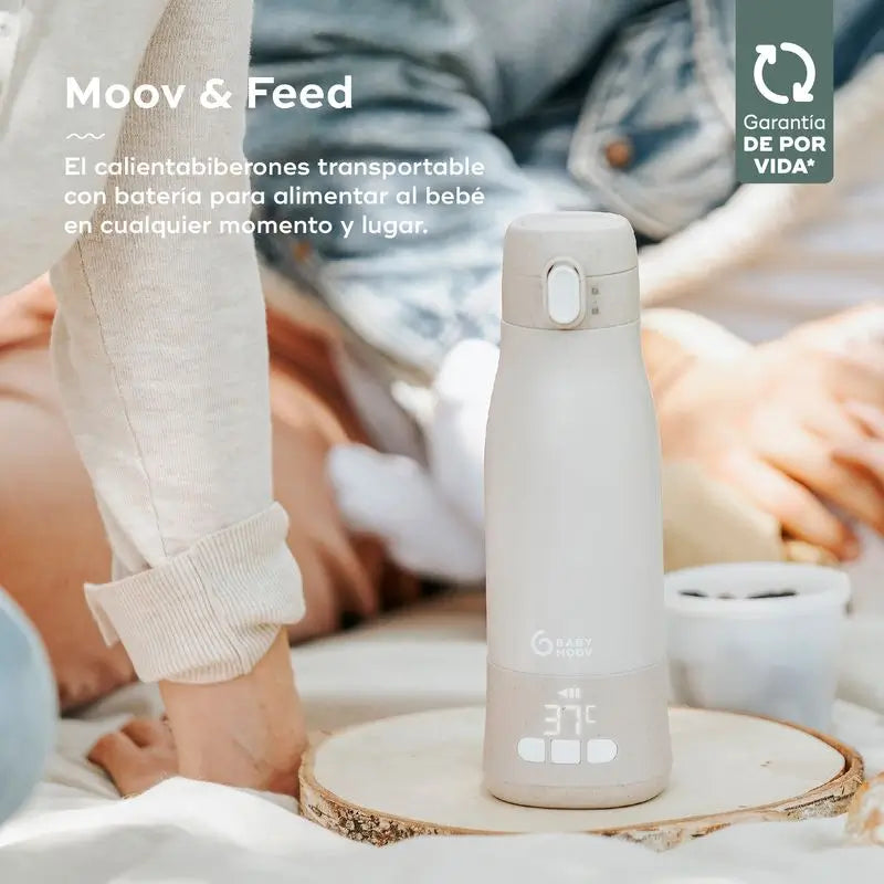 Babymoov: Kannettava, akkukäyttöinen tuttipullojen lämmitin Moov & Feed, Mineral Beige