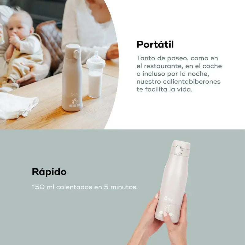 Babymoov: Kannettava, akkukäyttöinen tuttipullojen lämmitin Moov & Feed, Mineral Beige