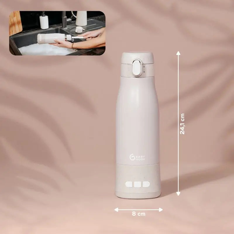 Babymoov: Kannettava, akkukäyttöinen tuttipullojen lämmitin Moov & Feed, Mineral Beige