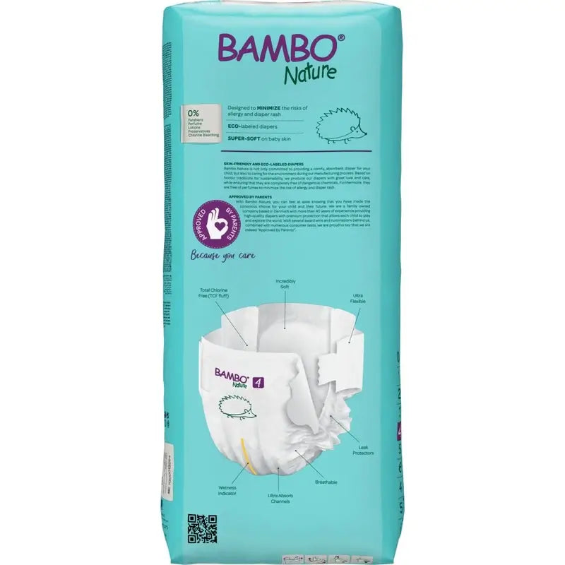 Bambo Nature -vaipat, koko 4 (7–14 kg), 48 kpl