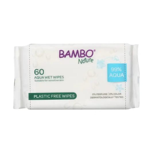 Bambo Nature Aqua -kosteuspyyhkeet, 60 kpl
