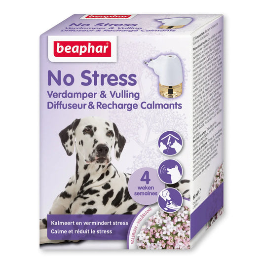 Beaphar Calming No Stress -koirapaketti: tuoksunlevitin ja täyttöpakkaus, 30 ml