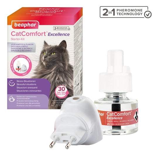 Beaphar Cat Comfort -tuoksunhajotin ja täyttöpakkaus kissoille, 48 ml