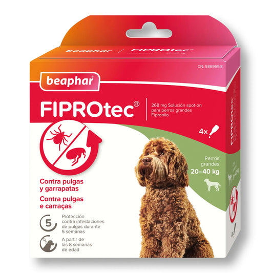 Beaphar Fiprotec Spot On iso koira 20–40 kg, 4 pipettia à 2,68 ml