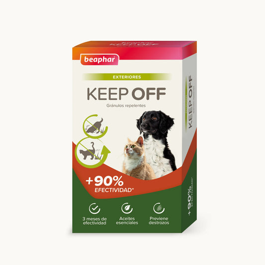 Beaphar Keep Off -rakeet, ulkokäyttöön tarkoitetut karkotteet koirille ja kissoille, 2 x 200 g