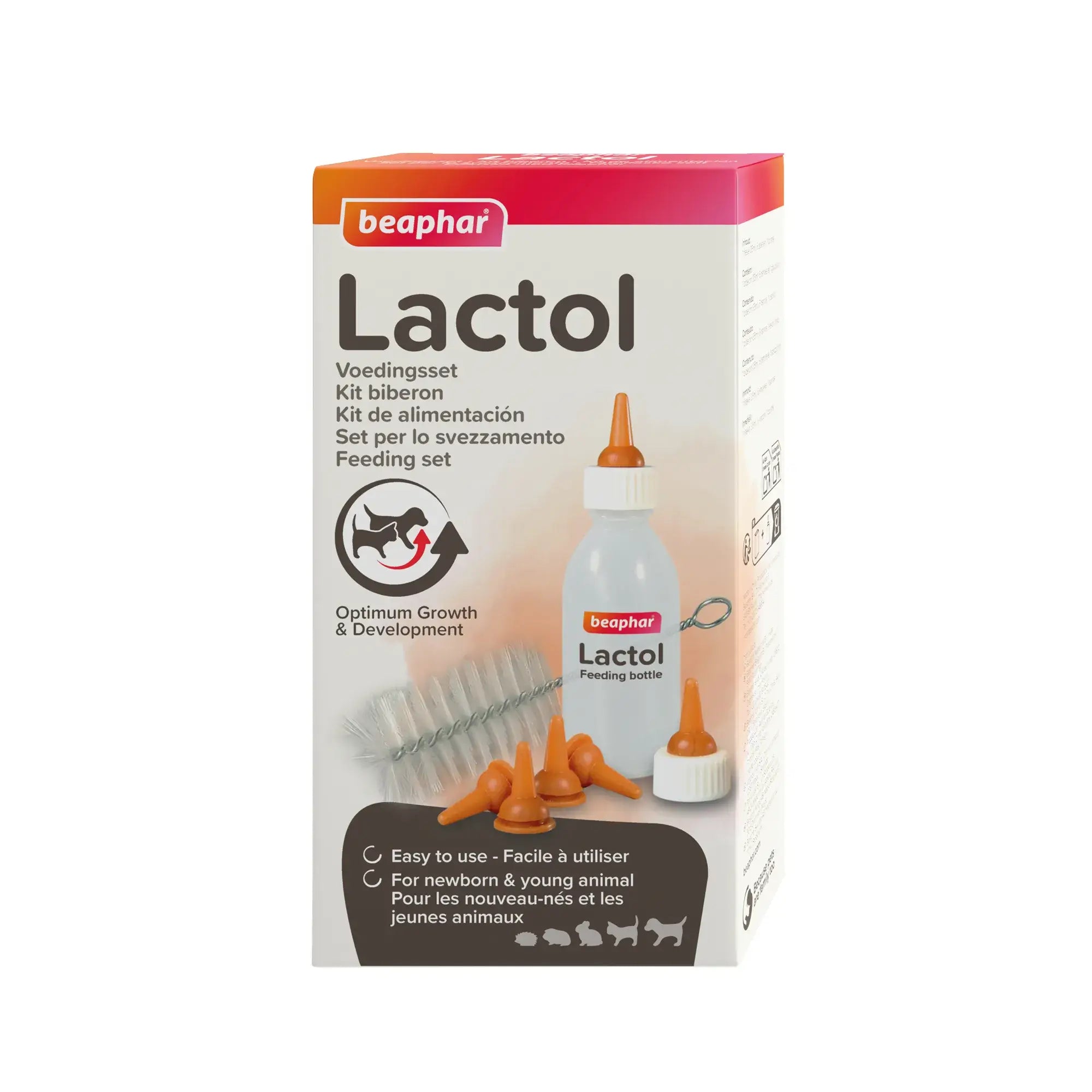 Beaphar Lactol -pakkaus: tuttipullo + 6 tuttia + puhdistusaine