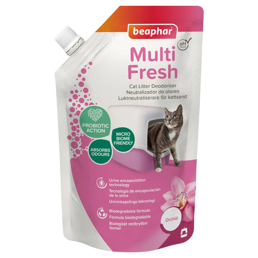Beaphar Multifresh -hajunpoistaja, orkidea-tuoksuinen kissanhiekka, 400 g