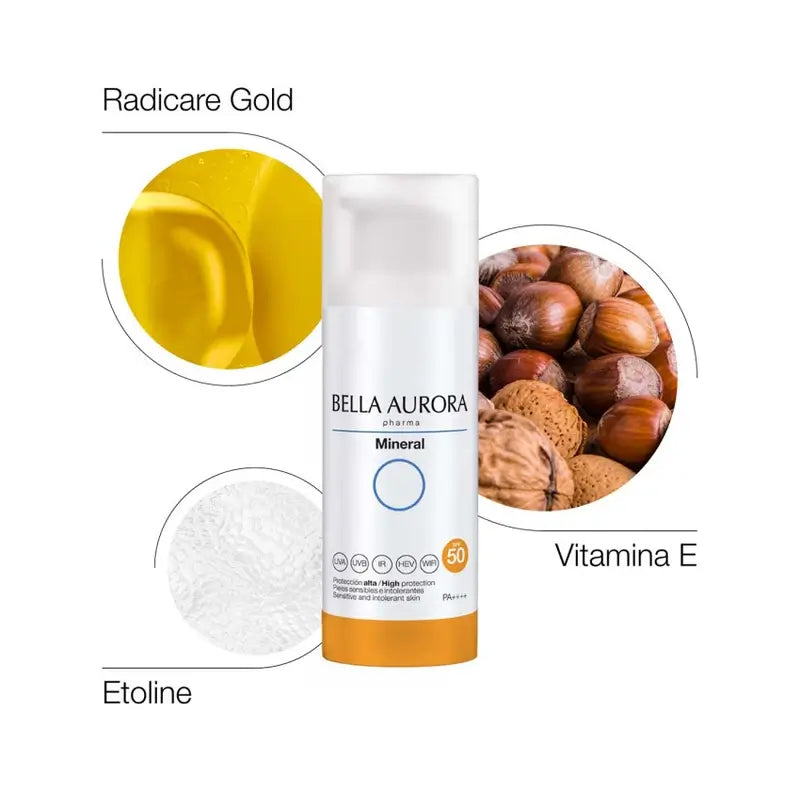 Bella Aurora Pharma -mineraalipohjainen aurinkovoide, 50 ml