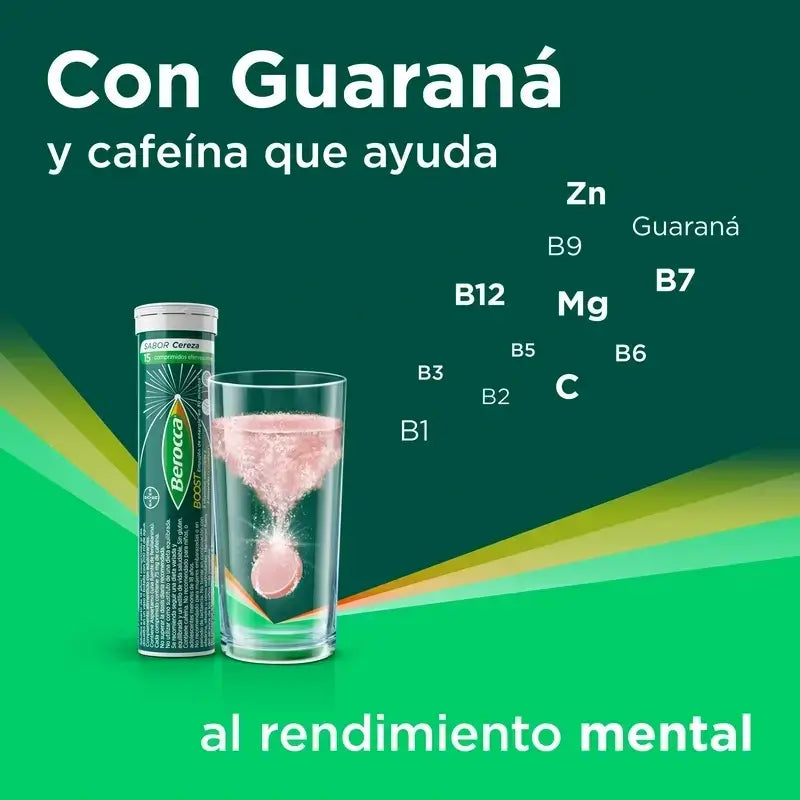 Berocca Boost Magnesium, vitamiinit ja kivennäisaineet guaranalla, 2 x 30 poreilevaa tablettia