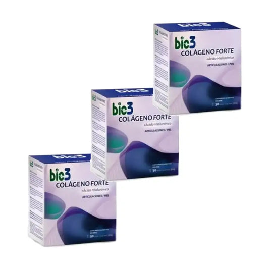 Bio 3 Kollageeni + hyaluronihappo + magnesium Forte -pakkaus, 3 x 30 annospussia
