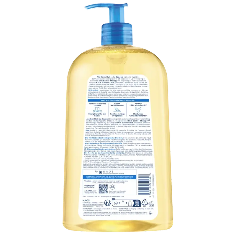 BIODERMA Atoderm suihkuöljy 1 litra