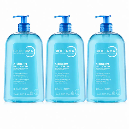 Bioderma Atoderm suihkugeeli 1 litra, 3 kpl:n pakkaus