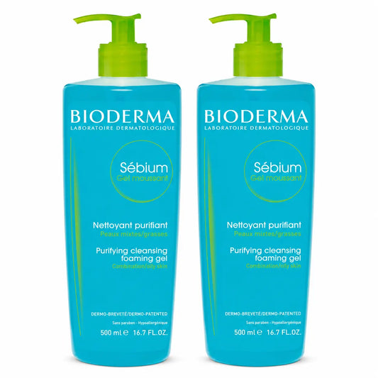 Bioderma Sebium puhdistava vaahtogeeli 500 ml, 2 kpl:n pakkaus