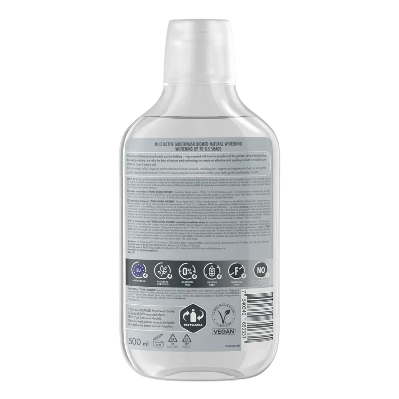 Biomed Natural Whitening -suuvesi, 500 ml