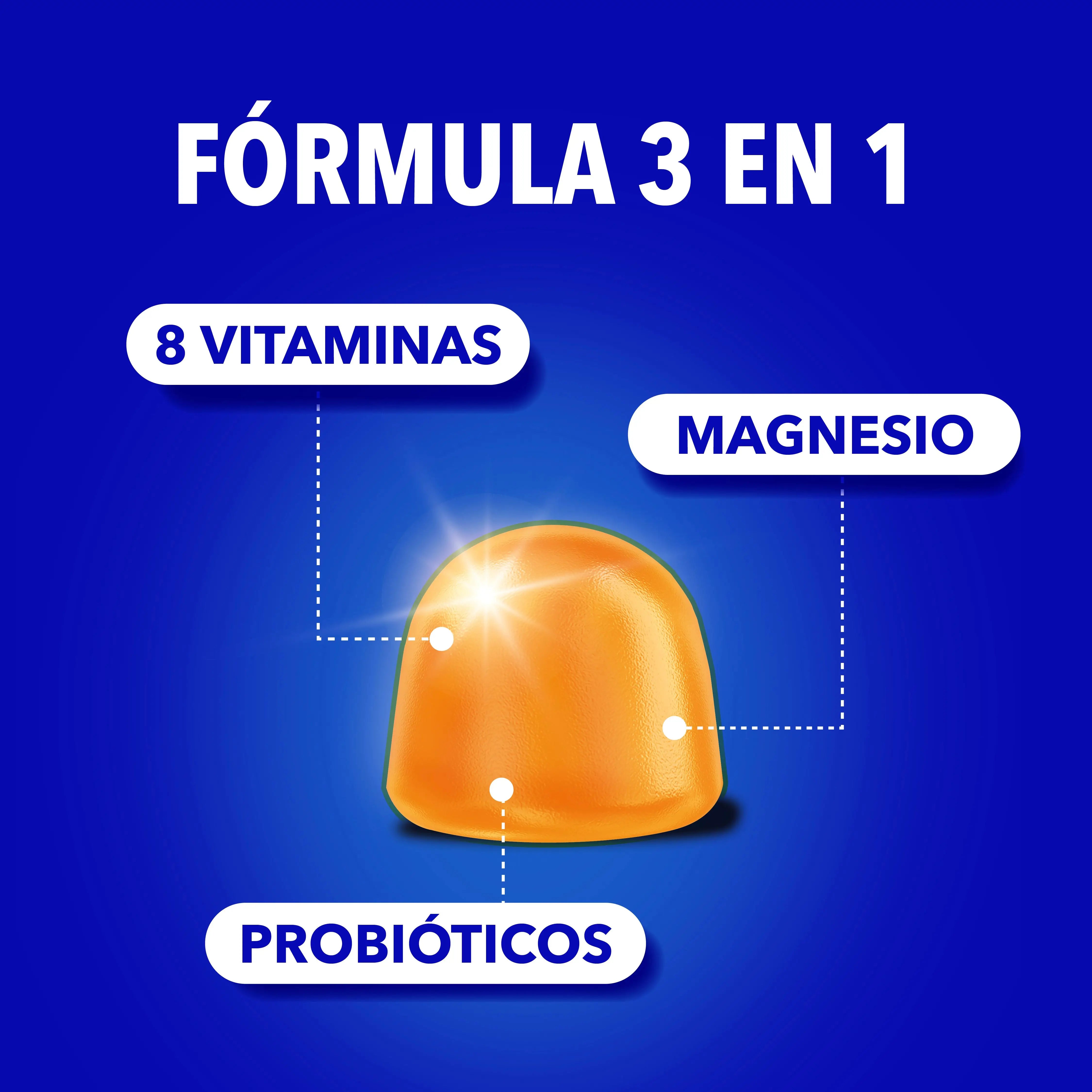 Bion3 Gummies Energy, vitamiinit ja probiootit, B12-vitamiini, C- ja D-vitamiinit sekä magnesium
