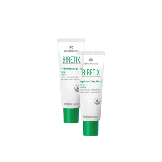 BIRETIX Hydramat Day SPF 30 -nestemäinen voide, 2 x 50 ml:n pakkaus