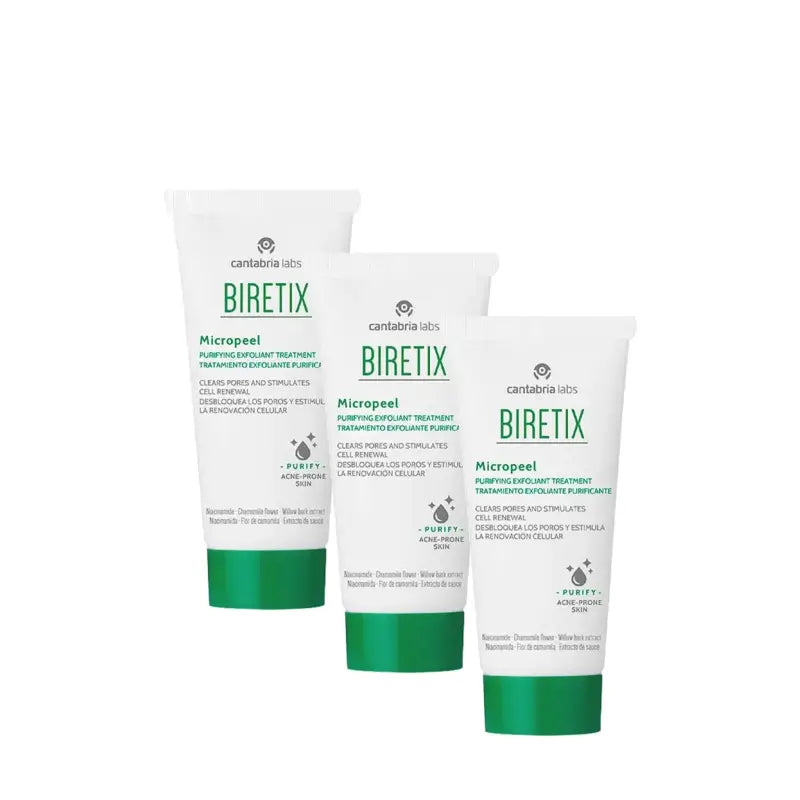 BIRETIX Micropeel -pakkaus, 3 x 50 ml