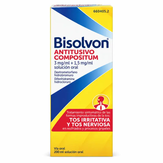 Bisolvon Antitusivo Compositum 3/1,5 mg/ml suun kautta otettava liuos 200 ml
