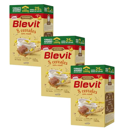 Blevit Vauvanruoka Superfibra 8 viljalajia ja hunajaa, 3 x 1000 g