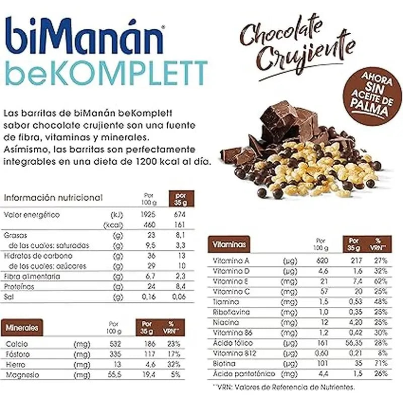 biManán Komplett-suklaapatukat välipaloiksi, 8 kpl