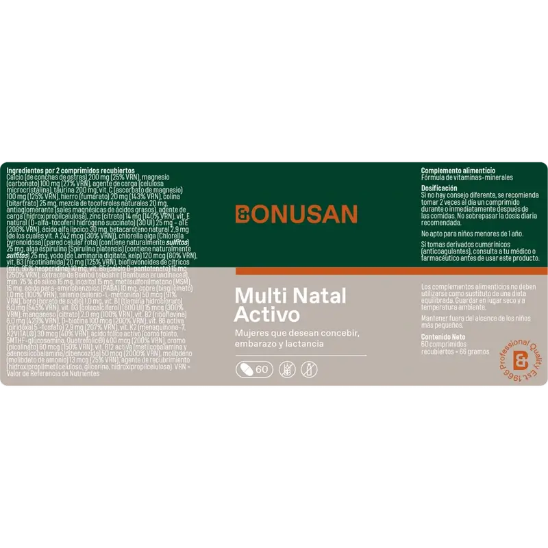 Bonusan Multi Natal Activo, 60 tablettia