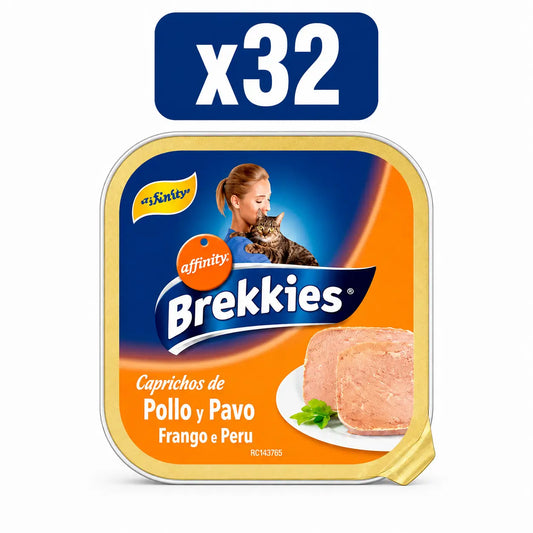 Brekkies-kissaruoka, kalkkunaa ja kanaa, 100 g, 32 kpl:n pakkaus