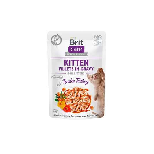 Brit Care Cat Kitten Kalkkuna -pussi 24 x 85 grammaa