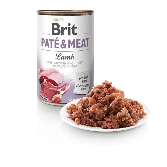 Brit Dog -lihapatee, lammas, 6 x 400 grammaa