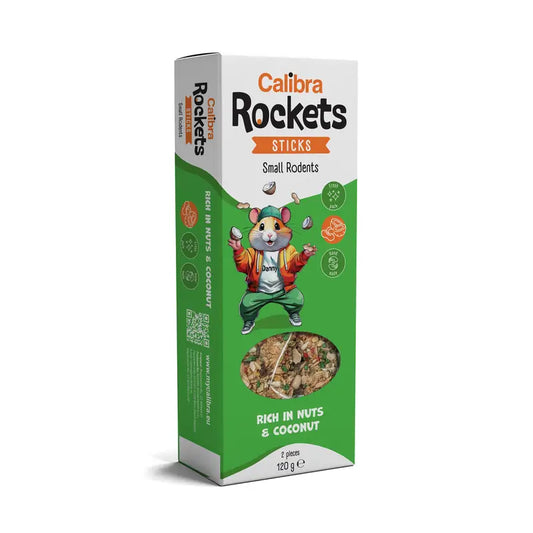 Calibra Rockets Sticks - jyrsijöille – pähkinä ja kookos 120 g 
