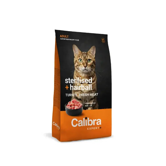 Calibra Cat Expert+ Aikuisten kastroituille kissoille ja karvapallojen ehkäisyyn tarkoitettu kuivaruoka 1,5 kg 