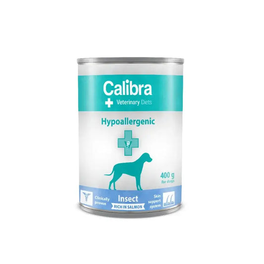 Calibra Vet Diet Dog Hypoallergenic Hyönteiset ja lohi -kostearuoka 6 x 400 g 