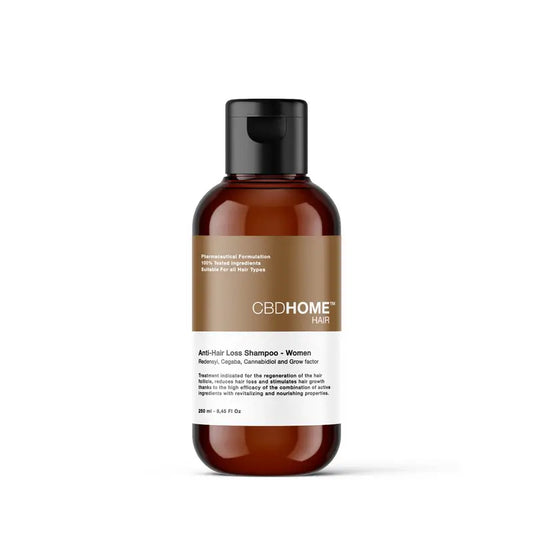 CBD Home -shampoo, sisältää CBD:tä, hiustenlähtöä ehkäisevä, naisille, 250 ml