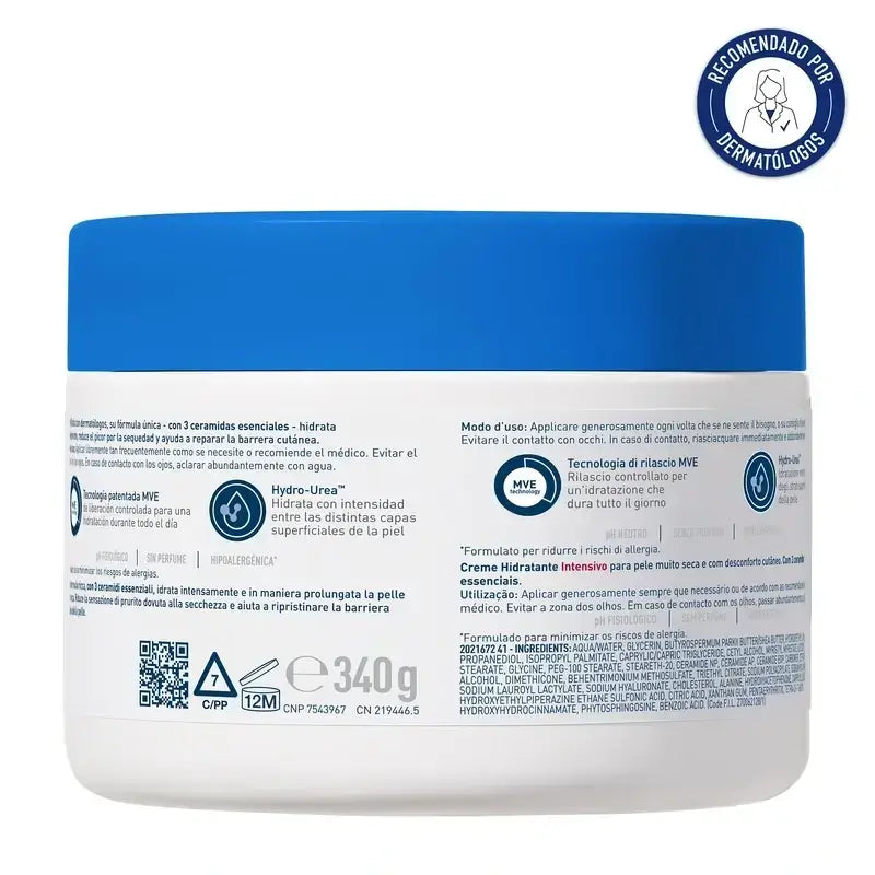 Cerave intensiivinen kosteusvoide, 5 % hydro-ureaa, 2 x 340 g:n pakkaus
