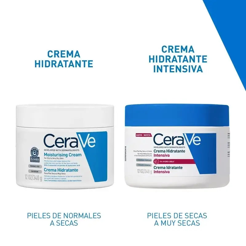 Cerave intensiivinen kosteusvoide, 5 % hydro-ureaa, 2 x 340 g:n pakkaus