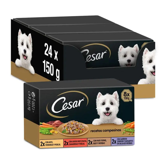 Cesar Campesina -monipakkaus, purkit, laatikko 3 x 8 x 150 g