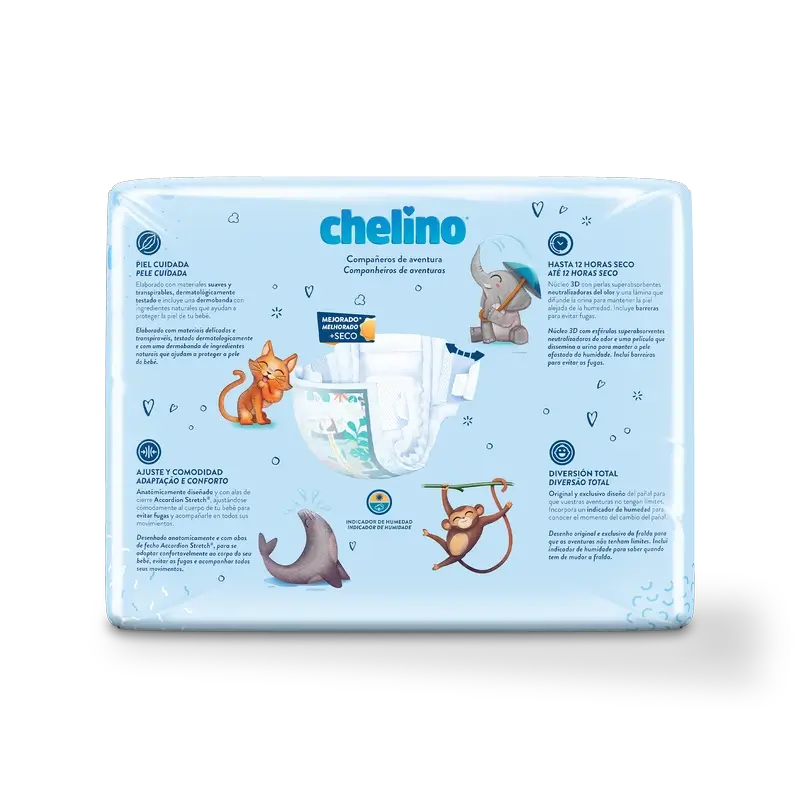 Chelino-vaippa, koko 4 (9–15 kg), 34 kpl