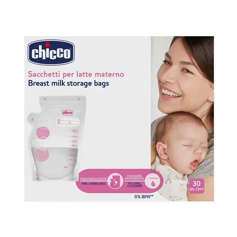Chicco-äidinmaidon säilytyspussit, 30 kpl 