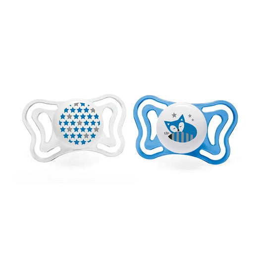 Chicco - Pacifier Physio Light Silicone Blue 6-16 Months Pack 2 units